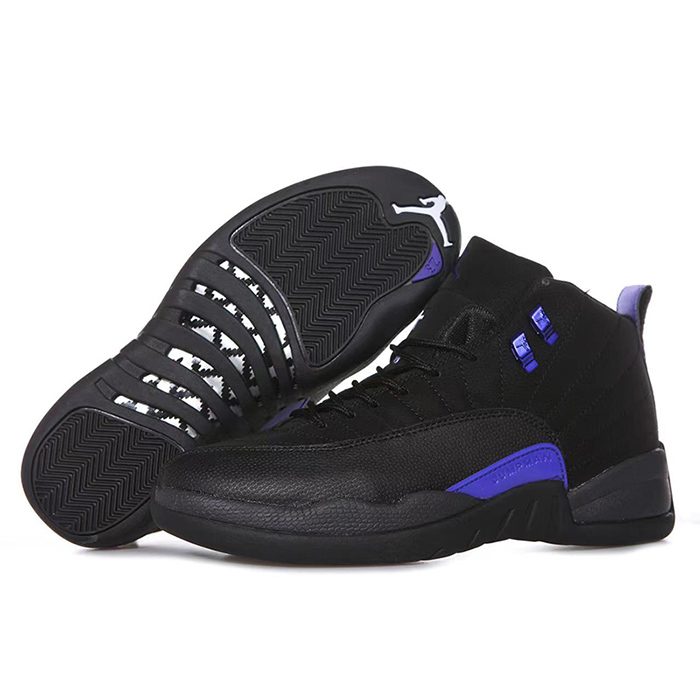 Air Jordan 12 AJ12 High Basketball Shoes-Black/Purple-8600670