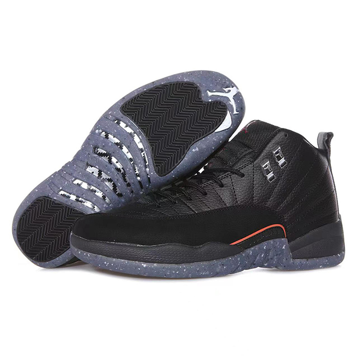 Air Jordan 12 AJ12 High Basketball Shoes-All Black-809869