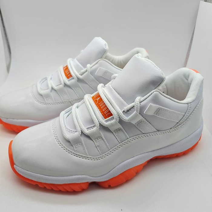 Air Jordan 11 AJ11 Running Shoes-White/Orange-7700874