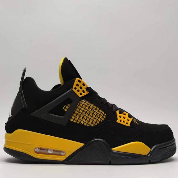 Air Jordan 4 AJ4 Running Shoes-Black/Yellow-1520753