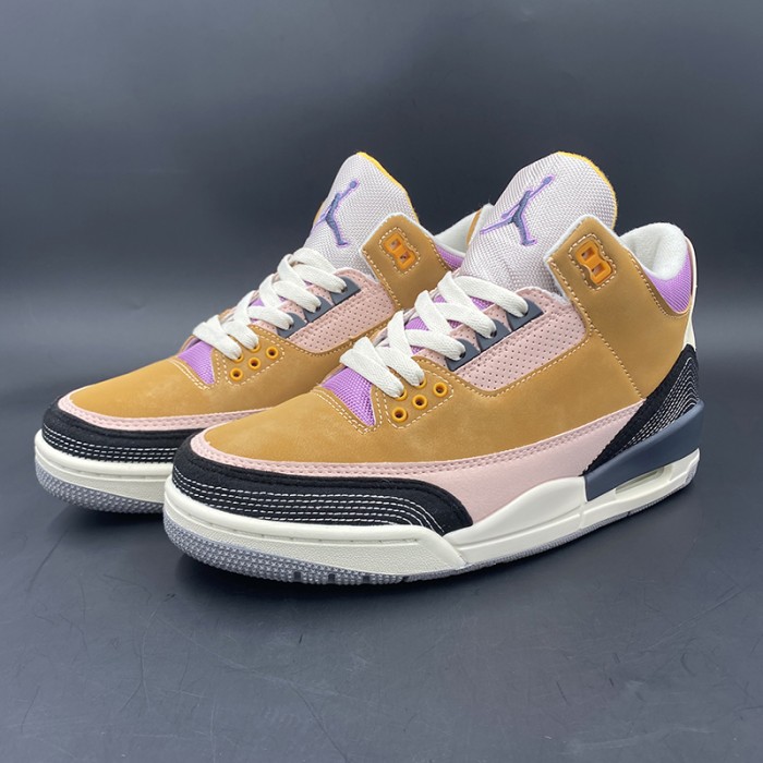 Air Jordan 3 AJ3 Running Shoes-Khkai/White-8500351