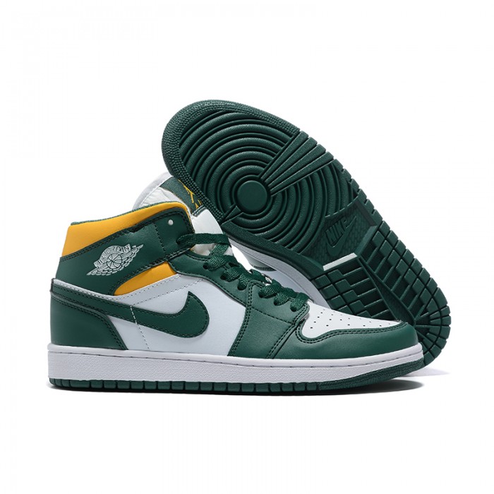 Air Jordan 1 AJ1 High Running Shoes-Green/White-2818331