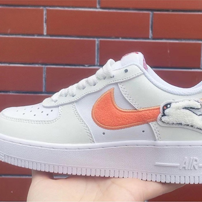 AIR FORCE 1‘07 AF1 Running Shoes-White/Orange-5331636