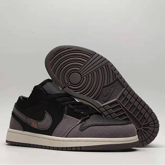 Air Jordan 1 AJ1 Running Shoes-Black/Brown-2629446