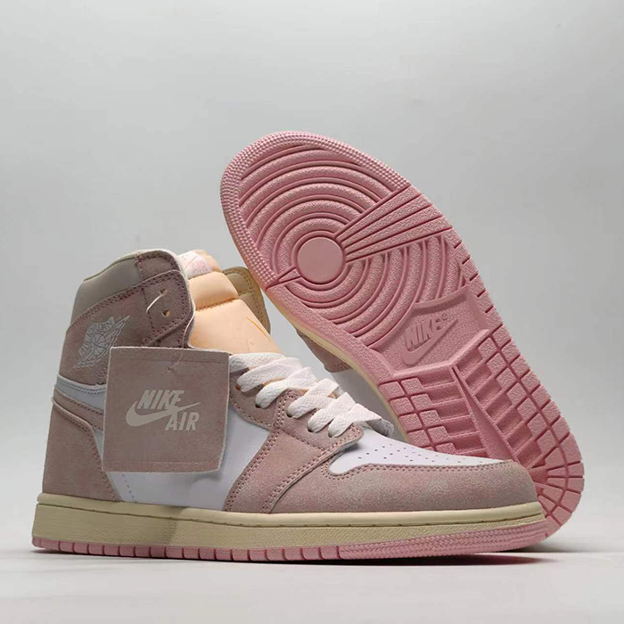 Air Jordan 1 AJ1 High Running Shoes-Pink/White-8447880