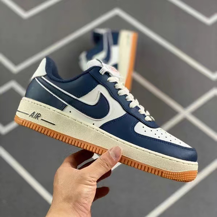 AIR FORCE 1‘07 AF1 Running Shoes-White/Navy Blue-2550542