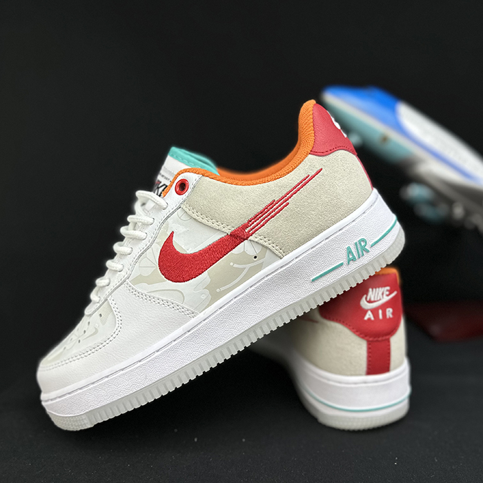 AIR FORCE 1 AF1 Running Shoes-Gray/Red-5445039