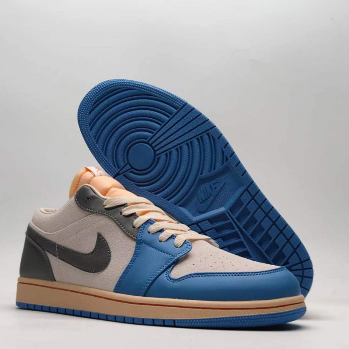 Air Jordan 1 AJ1 Running Shoes-Gray/Blue-1475285