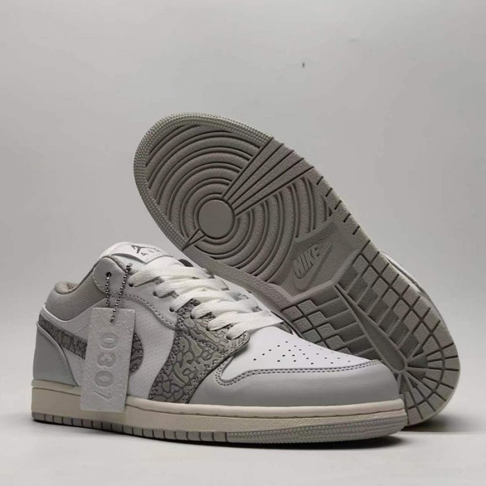 Air Jordan 1 AJ1 Running Shoes-Gray/White-1035377