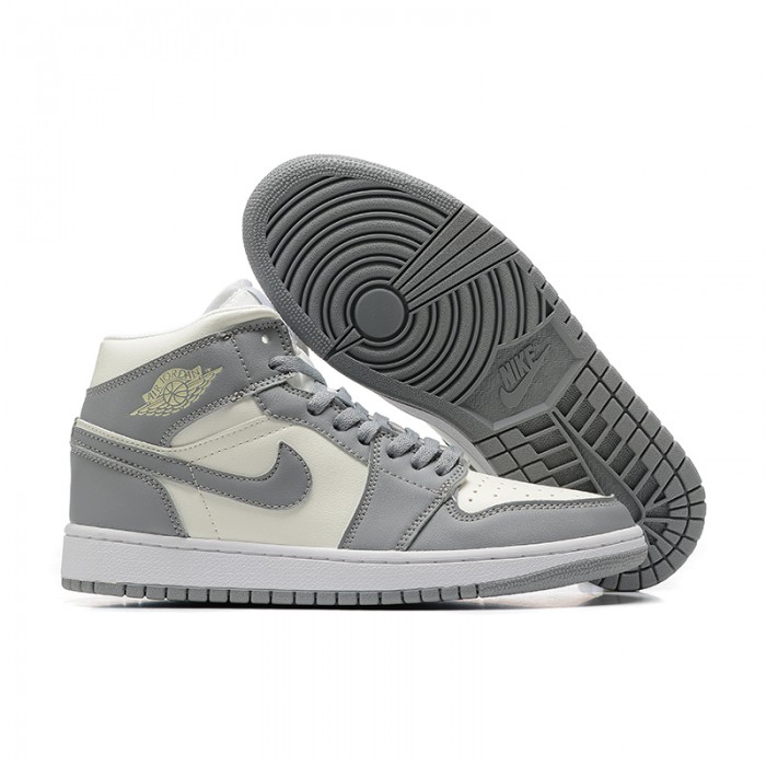 Air Jordan 1 AJ1 High Running Shoes-White/Gray-7698206