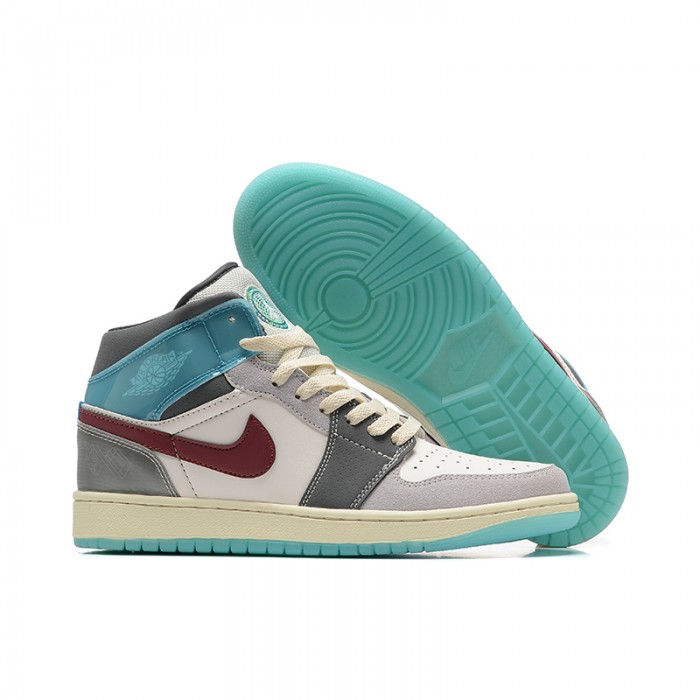 Air Jordan 1 AJ1 High Running Shoes-Gray/Blue-2098882