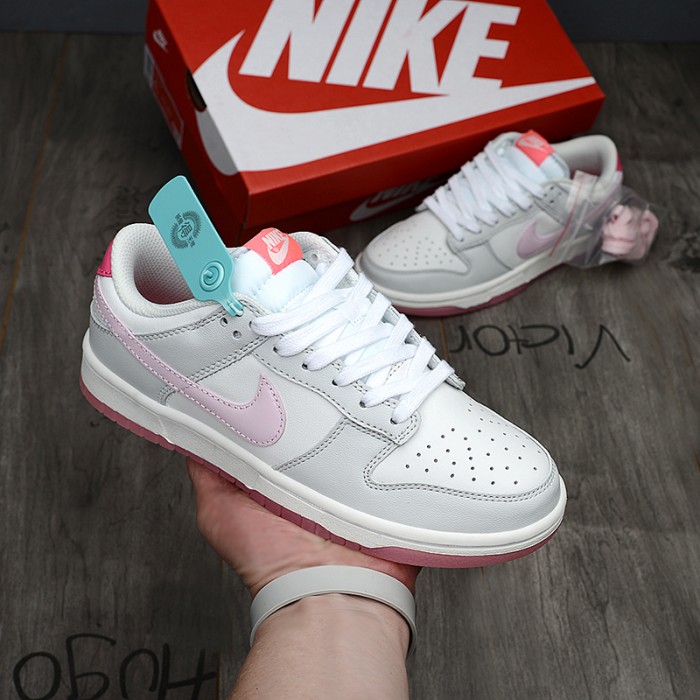 SB Dunk Low Women Running Shoes-Gray/White-6773087