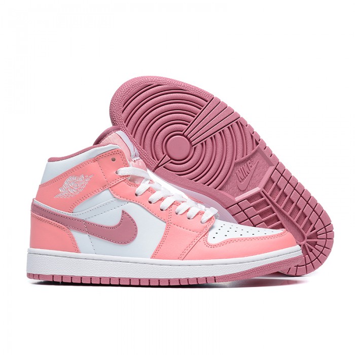 Air Jordan 1 AJ1 High Running Shoes-White/Pink-5452332