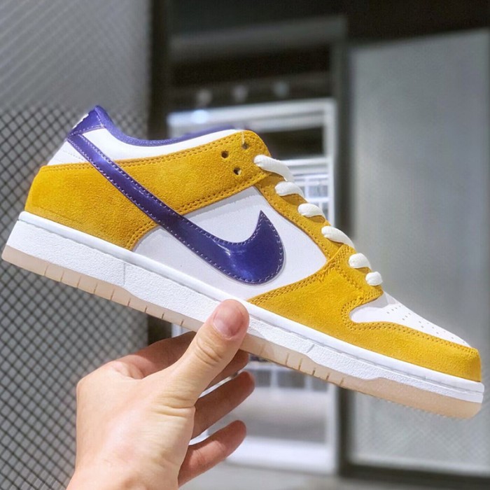 SB Dunk Low Running Shoes-Yellow/White-8807967