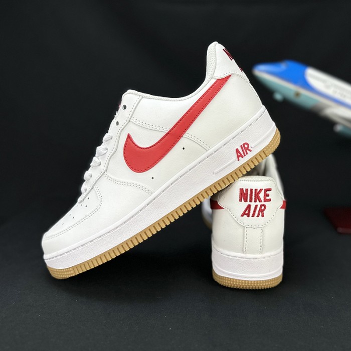 AIR FORCE 1 AF1 Running Shoes-White/Red-7169314