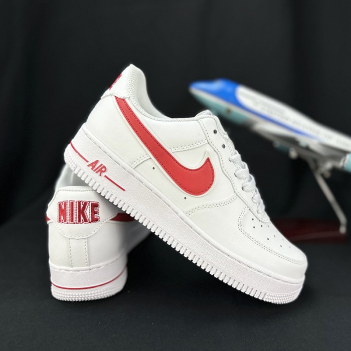 AIR FORCE 1 AF1 Running Shoes-White/Red-2854983