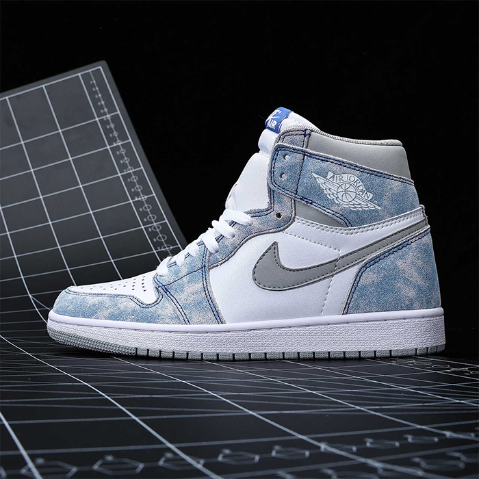 Air Jordan 1 AJ1 High Running Shoes-White/Blue-5850355