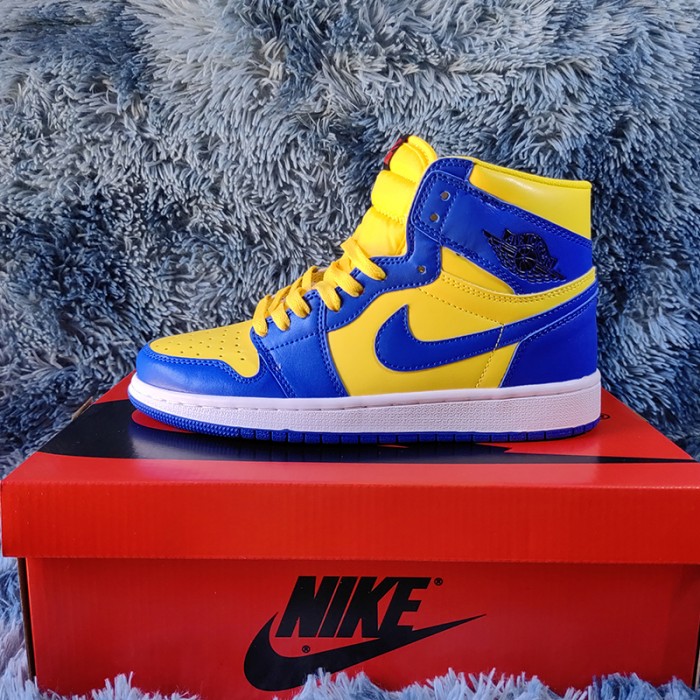 Air Jordan 1 AJ1 High Running Shoes-Yellow/Blue-5667861