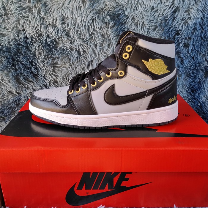 Air Jordan 1 AJ1 High Running Shoes-Gray/Black-7625328