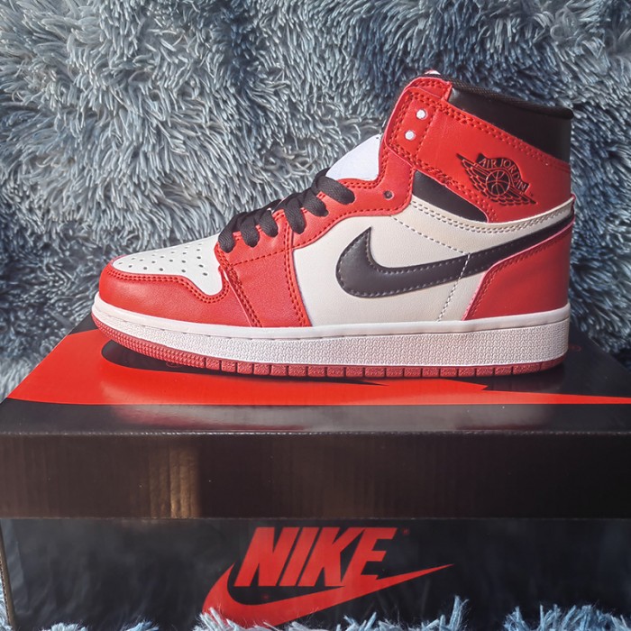 Air Jordan 1 AJ1 High Running Shoes-White/Red-9417349