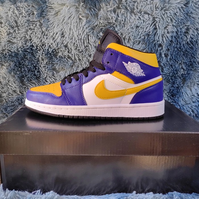 Air Jordan 1 AJ1 High Running Shoes-White/Purple-1283936