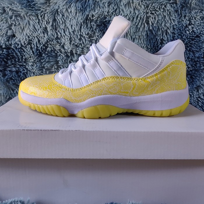 Air Jordan 11 AJ11 High Women Running Shoes-Yellow/White-6286567