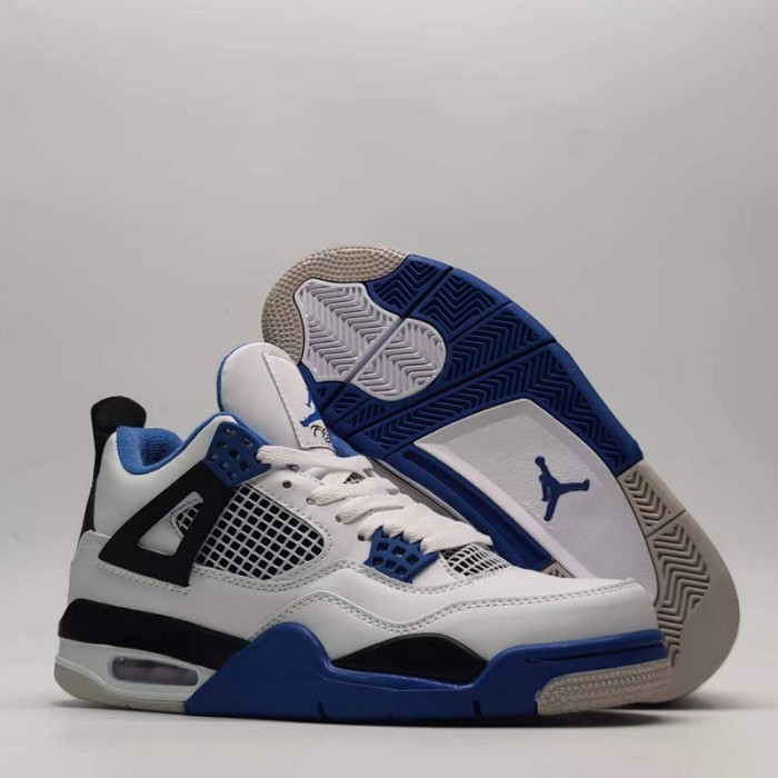 Air Jordan 4 AJ4 High Running Shoes-White/Blue-2221707