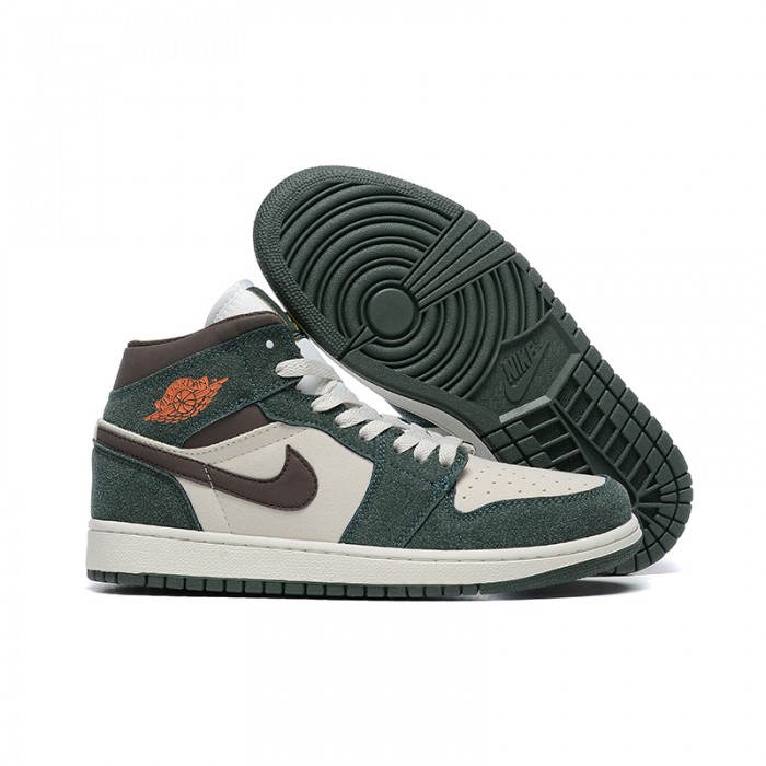 Air Jordan 1 AJ1 High Running Shoes-White/Green-6398248