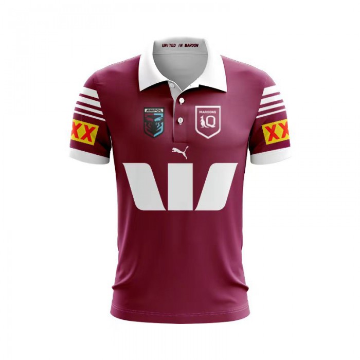 2024 NRL Rugby QLD STATE OF ORIGIN MAROONS Jersey Wine Red Rugby Jersey-8995858