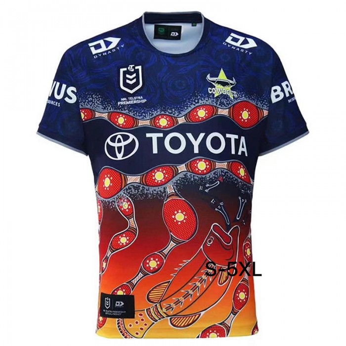 2024 NRL Rugby NORTH QUEENSLAND COWBOYS Jersey Blue Orange Rugby Jersey-3283561