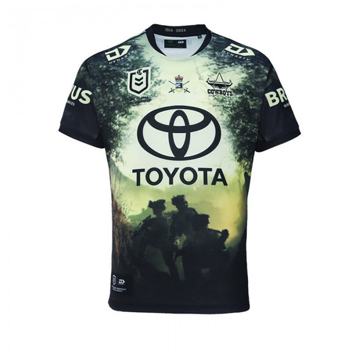 2024 NRL Rugby NORTH QUEENSLAND COWBOYS Jersey Green Black Rugby Jersey-6152077