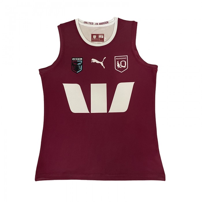 2024 NRL Rugby QLD STATE OF ORIGIN Rugby Jersey Wine Red Sleeveless Vest-9360669