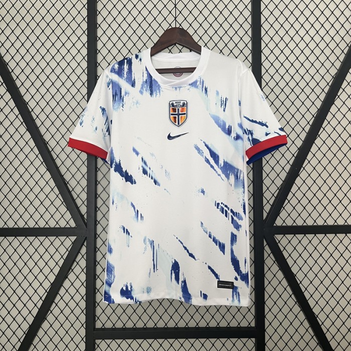 2024 Norway Away White Blue Jersey Kit short sleeve-7084808