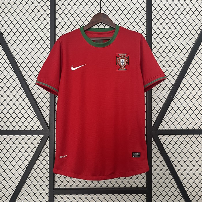 Retro 2012 Portugal Home Red Jersey Version Short Sleeve-9063069