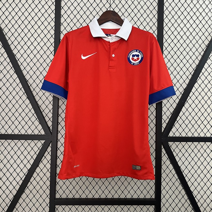 Retro 15/16 Chile Home Red Jersey Version Short Sleeve-7082703