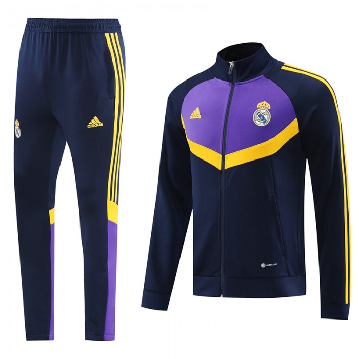 24/25 Real Madrid Navy Blue Purple Edition Classic Jacket Training Suit (Top+Pant)-5184654