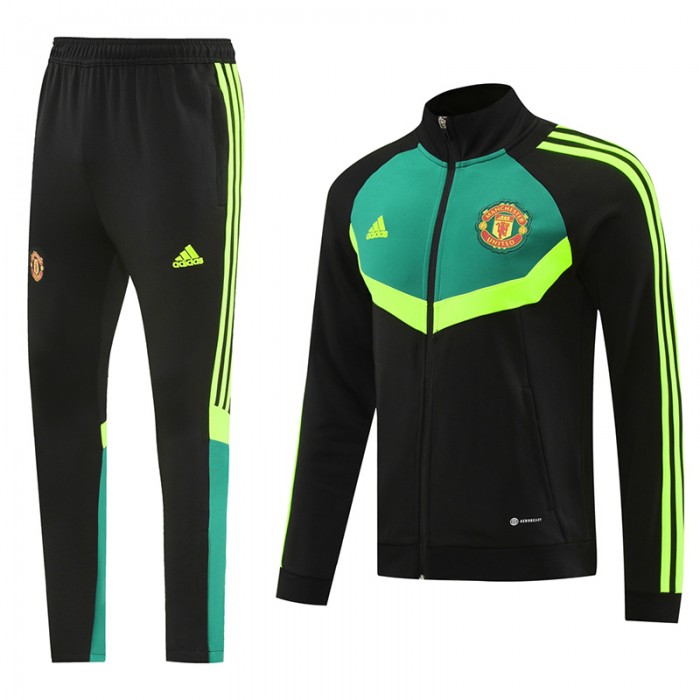 24/25 Manchester United M-U Black Green Edition Classic Jacket Training Suit (Top+Pant)-8559963