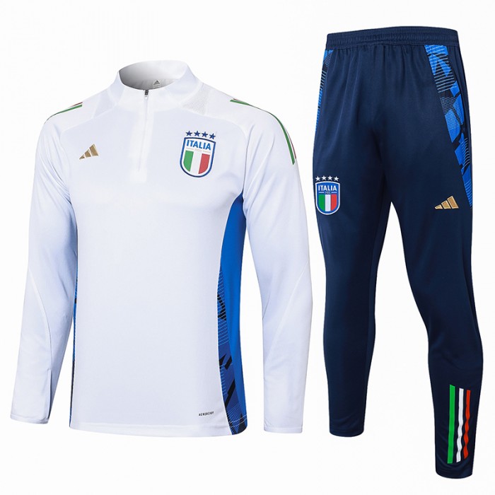 2024 Italy White Edition Classic Jacket Training Suit (Top+Pant)-1598652