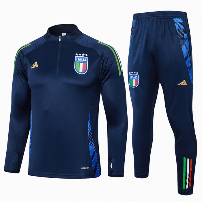 2024 Italy Navy Blue Edition Classic Jacket Training Suit (Top+Pant)-4502592