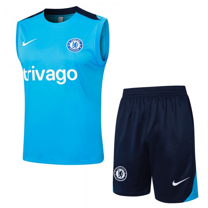 24/25 Chelsea Blue Training Jersey Kit Sleeveless vest (Shirt + Vest)-1257632