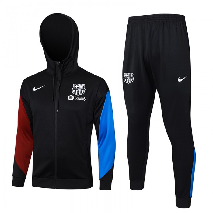 24/25 Barcelona Black Hooded Edition Classic Jacket Training Suit (Top+Pant)-6931824