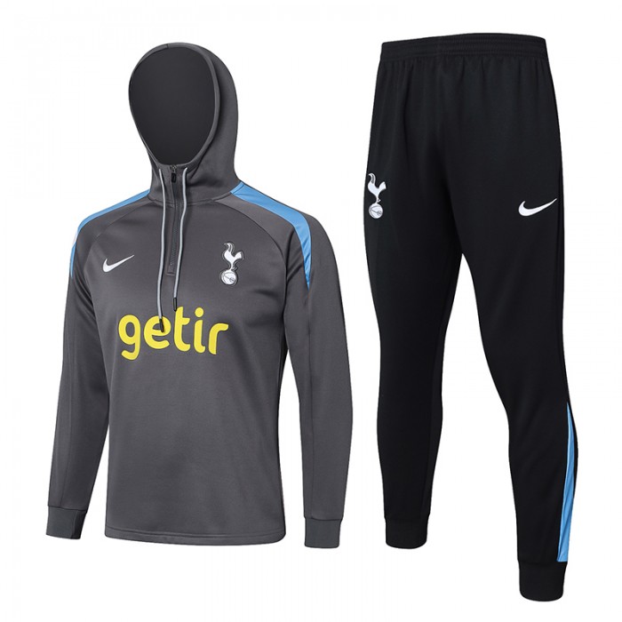 24/25 Tottenham Hotspur Gray Hooded Edition Classic Jacket Training Suit (Top+Pant)-405359