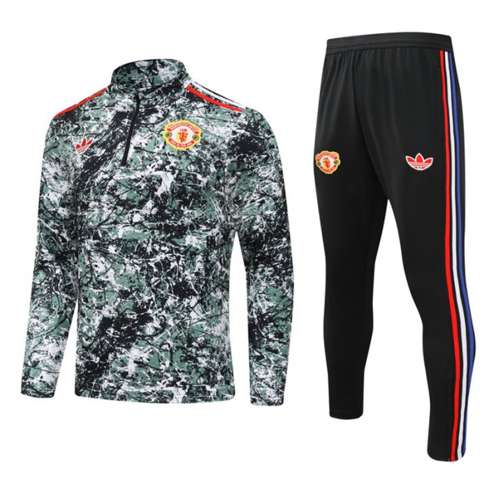 24/25 Manchester United M-U Green Edition Classic Jacket Training Suit (Top+Pant)-5285031