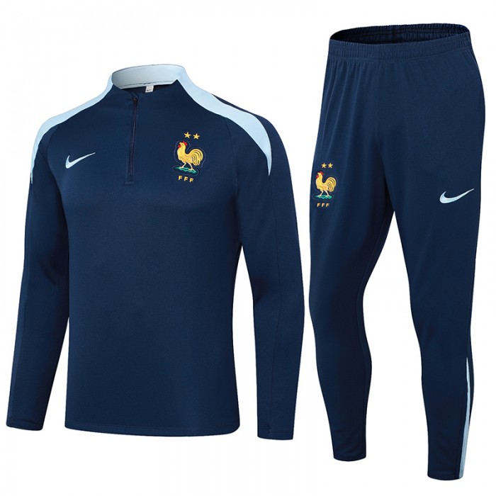 2024 France Navy Blue Edition Classic Jacket Training Suit (Top+Pant)-4925765