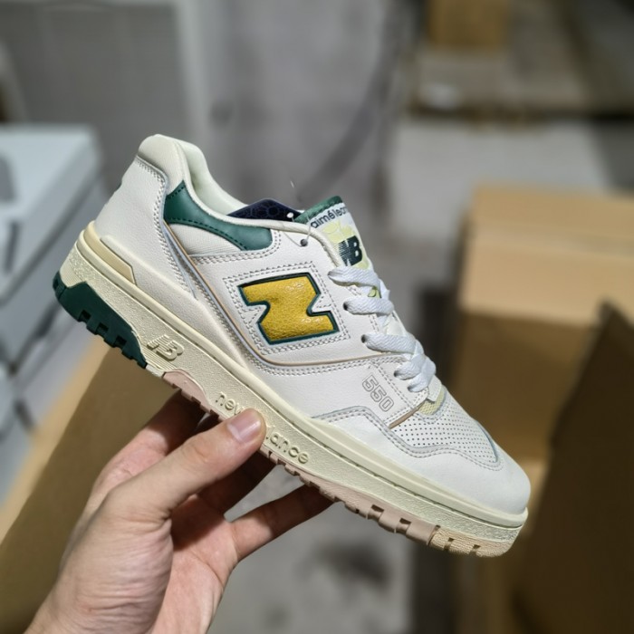 New Balance 550 Running Shoes-White/Green-1229692