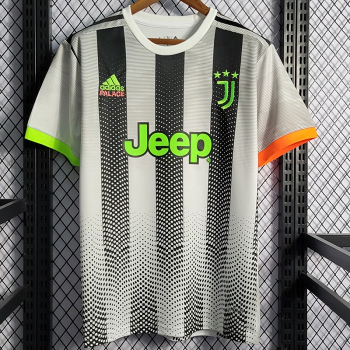 Retro 19/20 Juventus Fourth Away Black White Jersey Version Short Sleeve-1272088