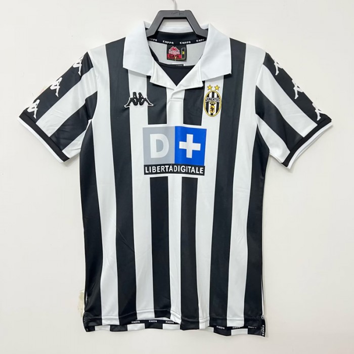 Retro 1999/00 Juventus Home White Black Jersey Version Short Sleeve-3580044