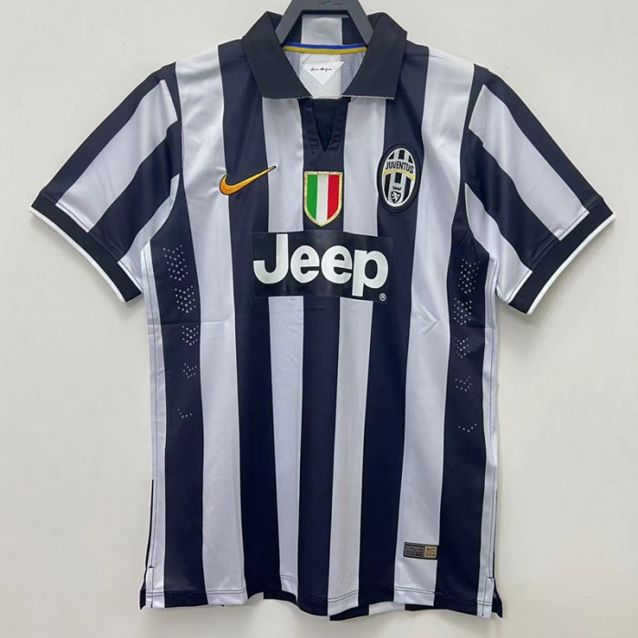 Retro 2014/15 Juventus Home White Black Jersey Version Short Sleeve-367454