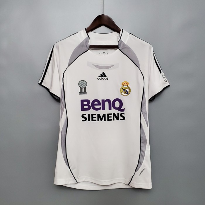 Retro 06/07 Real Madrid Home White Gray Jersey Version Short Sleeve-5357743