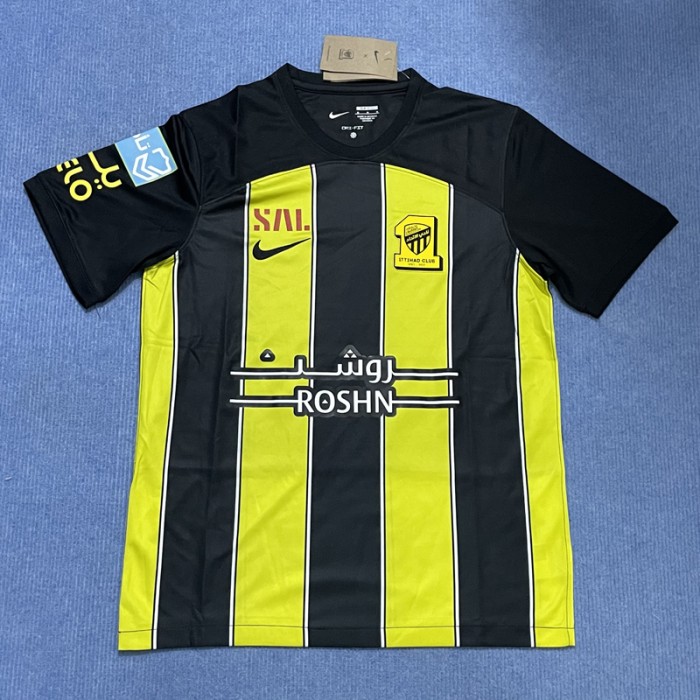 23/24 Jeddah United Home Black Yellow Jersey Version Short Sleeve-2655035